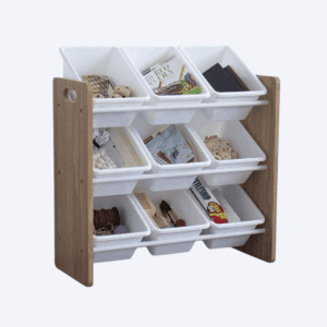 minimalist mom hacks: toy rotation shelf