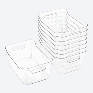 clear plastic storage bins