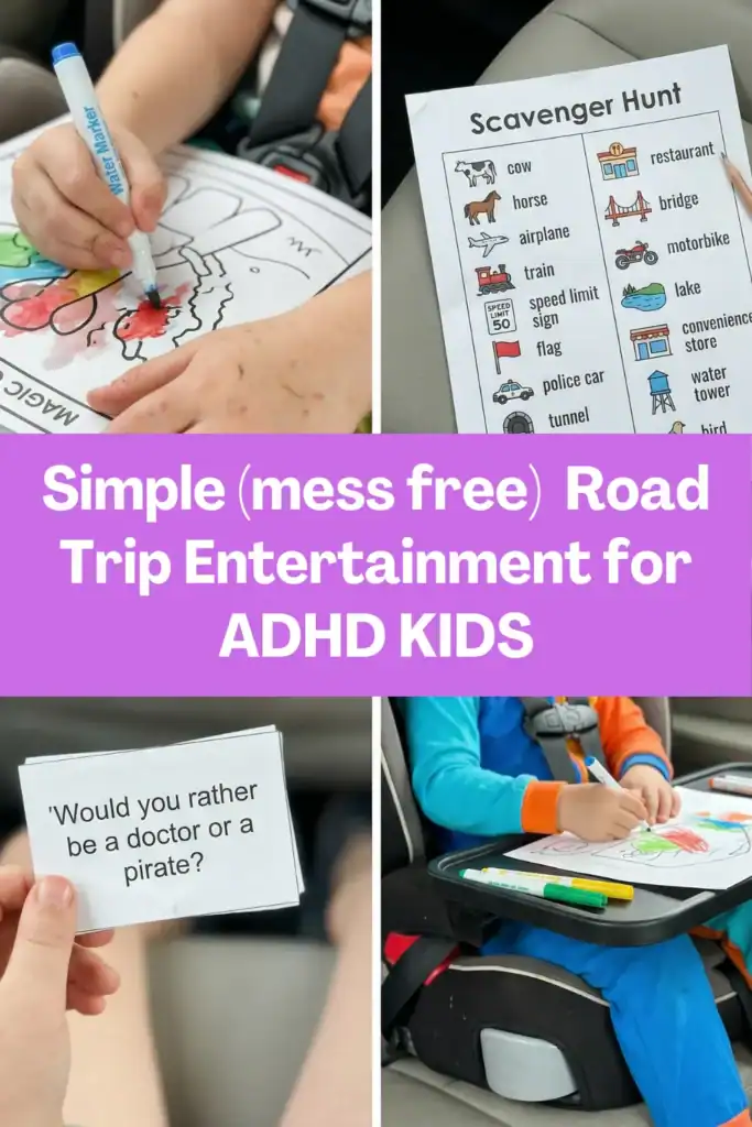 mess free road trip games for kids